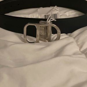 Navy/black Christian Dior reversible belt